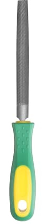 sourcing map Lima de corte medio redondo de 6 pulgadas con dientes de doble corte, acero de alto carbono, T12 con mango de polipropileno para afilador de herramientas de madera y metal, color gris