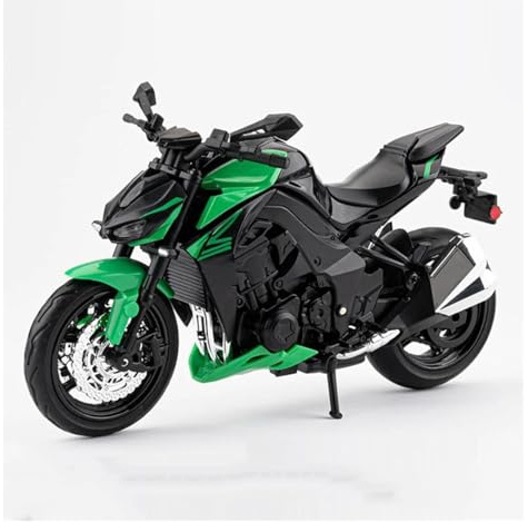 Druckguss Motorrad Modell 1:12 Für Kawasaki Z1000 Motorrad Mit Stoßdämpfung(Grün)