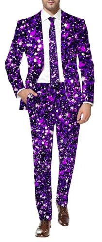 Costume pour homme 2 pièces veste brillante et pantalon de costume avec paillettes pour fête carnaval Déguisement de boule disco costume de mariage à thème costume de discothèque