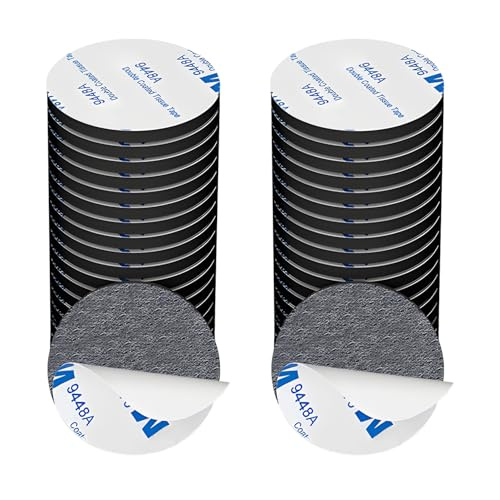 50 Doppelseitig Extra Stark Doppelseitiges Klebeband Schaumstoff Pads | Doppelseitige Klebepads Für, Wände Böden Türen, Kunststoff Glas und, Metall（Weiß）, 50 Stück, 40mm Rund, Doppelseitige
