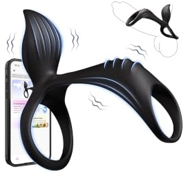Anello Vibrante Pene Sexytoysys Coppia - Anelli Fallici Doppio 4 in 1 con 2 Motori & 9 Vibrazioni, Cock Ring APP Controllato con Stimolazione Clitoridea Punto G, Anello Vibrante per Lei e Lui