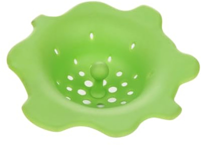 Toyvian Passoire D'évier Filtre en Silicone Forme Fleur Verte, Crépine D'évier Cuisine Compatible Plupart des Évacuations et Broyeurs