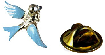 6030344 Bluebird of Happiness Lapel Pin Brooch Tie Tack Blue Bird Cheer Celebration of Life