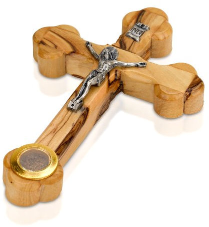 ChristentumWelt 14 Stationen Wand Holz Kreuz Kruzifix mit Jerusalem Boden 14cm