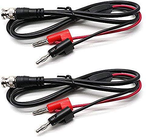 Dahszhi 3.3Ft BNC Male to Dual Banana Plug Test Lead Coaxial Cable for Oscilloscope - 2pcs