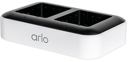 Arlo Dual Charging Station Certified Accessory - Charge up to Two Batteries, Works Rechargeable Batteries (VMA5400) XL Rechargeable Batteries (VMA5420) Only - VMA5400C