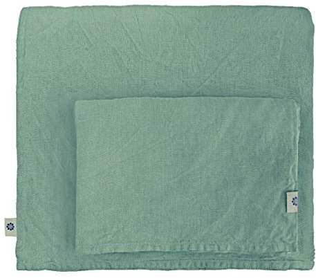 LINEN & COTTON Set Copripiumino/Biancheria da Letto in Lino Lavato (Stonewashed) - 200 x 200cm (Matrimoniale), Menta Verde