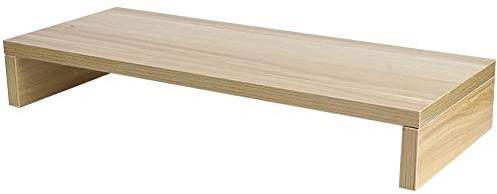 Wakects Schreibtisch-Monitorständer, PC-Bildschirm- und Laptopständer, Monitorständer, Schreibtischregal, Holzständer für Schreibtisch, 50 x 20 x 7,7 cm (Natur)