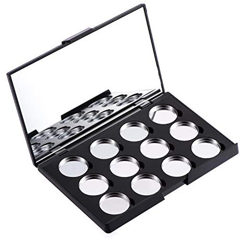 Allwon Leere magnetische Lidschatten-Make-up-Palette mit 12 Stück 26mm runden Metallpfannen