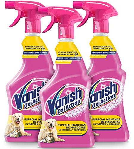Vanish Oxi Action - Quitamanchas especial manchas de Mascota en alfombras y tapicerías, spray, sin lejía - Pack de 3 x 750 ml