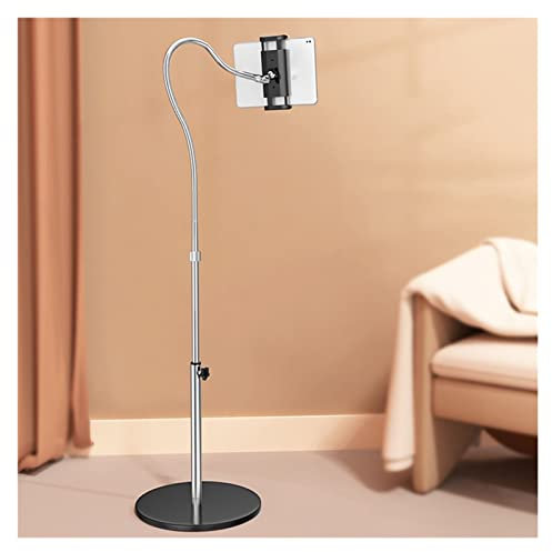 MESURG Schwanenhals-Tablet-Bodenständer, Einstellbarer Tablet-Bodenständer Universalhalter 360 ° drehbare Kamera-Telefonhalterung, Tablet-Haltermontage mit flexiblen Armen zum Stehen (Color : Black)