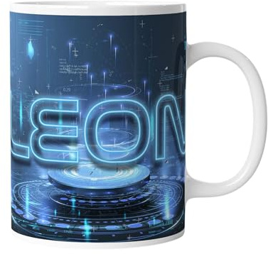 timalo® Coole Gaming Tasse personalisiert mit Namen | Kaffeetasse Geschenk für Gamer Becher | Futuristisch 3D Neon Schrift | mug-gamer-49