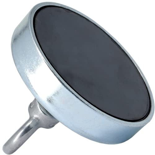 Bergemagnet 50 KG - Ösenmagnet Mit M6 Gewinde - 63mm Durchmesser mit Öse - Topfmagnet - Super Stark Power Magnete zum Magnetfischen