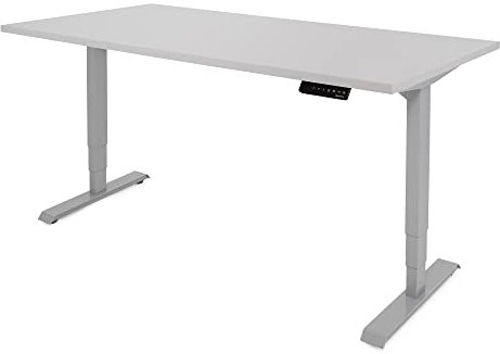 Ergotopia Desktopia Lite Elektrisch höhenverstellbarer Schreibtisch für Büro oder Home Office - 5 Jahre Garantie - ergonomischer Schreibtisch höhenverstellbar mit Grauer Tischplatte (120 x 80 cm)
