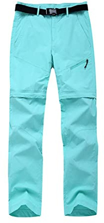 Pantalon de camping randonnée femme été extérieur séchage rapide amovible escalade trekking, bleu ciel, 3XL