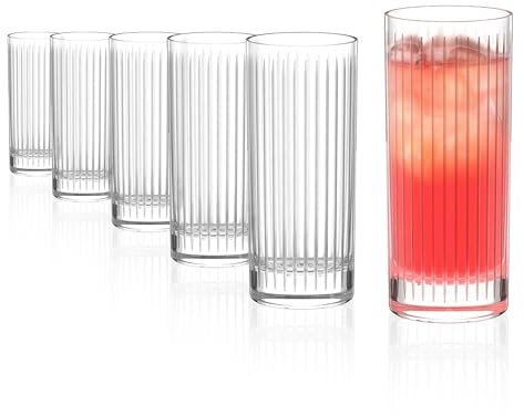 Stölzle Lausitz NYB Soho Saftgläser Wassergläser 380 ml, 6er-Set | Saft-, Wasser- und Allroundgläser für Getränke und Cocktails, aus bleifreiem Kristallglas, stoßfest & spülmaschinengeeignet
