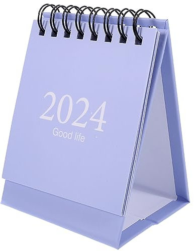 NUOBESTY Tischkalender 2024 Englischer Kleiner Tischkalender Mini-Kalender Kalenderplaner 2023–2024 Büro-Monatskalender Für Heimbüro