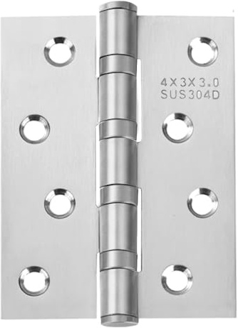 VOLUKA 6 Pack Stainless Steel Door Hinges for Exterior & Interior Doors 4in x 3in Noise-Free Smooth Door Hinges with Square Corners,Heavy-Duty (Silver)