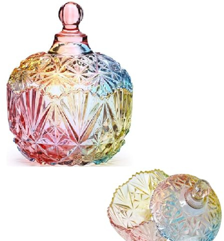 Bonbonservierer Glas Bonbonbehälter mit Deckel Vorratsbehälter Bonbonglas | Vorratsglas Bonbondose Candybar Keksdose Schokolade Süßigkeiten Glasdose Zuckerdose für Küche Party Café