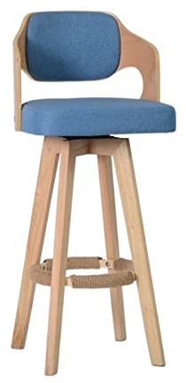 ZERAPH Barhocker 76 cm/29,92 Zoll einfacher hoher Holzhocker, drehbarer Barstuhl, bequemer Freizeitstuhl mit Rückenlehne, Küchenhocker (Farbe: Gold)