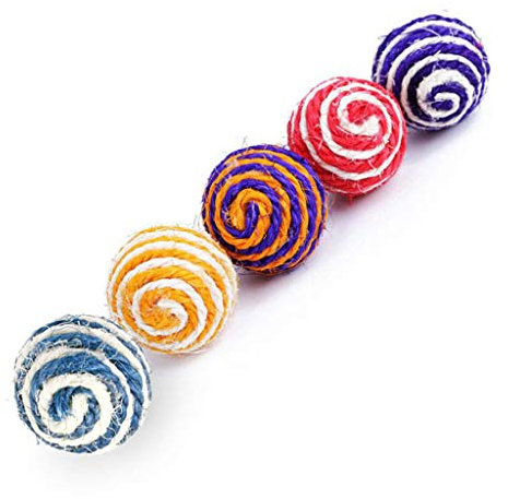 Yeselino Toy For Kitten Training And Playing Sisal Rope Weave Ball Pet Supplies Assorted Color Weave Ball Cat Toys Cat Toys For Indoor Cats Interactive With Christmas For Kids Cat Toys