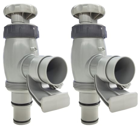 Pool Plunger Ventil Plus für oberirdischen Pool, 2 in 1 Kolbenventil Pool Ersatzteile, Pool Zubehör für Intex/Bestway/Coleman Pool, Absperrhahn für oberirdische Schwimmbecken (2 Stück)