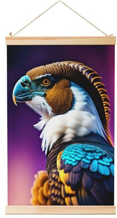 XZDLXJ punk portrait ram skull. Wooden Scroll Wall Hanging – Modern Art Canvas with Textured Finish for Home & Office