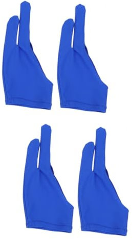 TOKIDNY 4stücke Zwei-finger-zeichnerhandschuhe Für Künstler Antifriction Atmungsaktiv Und Für Zeichnen Skizzieren Und Malen Tablets Blau