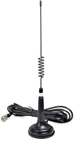 HYS 433Mhz 2.5inchs Magnet Mount Stainless Steel Antenna Transmitter&Receiver Extender Gate Alarm Outdoor/Indoor Wireless Long Range Signal Booster, TinyGS&LoRa-APRS Antenna W/13ft Cable with PL-259