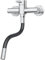 HURRAN Rubinetto Cucina a Muro, Rubinetto Lavello Cucina Girevole a 360° con Tubo Flessibile in Silicone, Miscelatore Monocomando in Acciaio Inox，Nichel Spazzolato