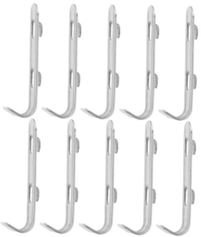 jojofuny 10pcs Stainless Steel Freezer Shelf Clips Fridge Support Clamp Easy to Install