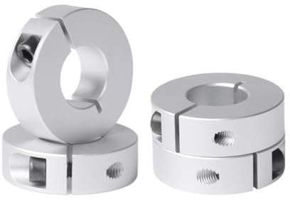 4 Stück Klemm-Wellenmanschetten, Aluminium-Wellensicherungsmanschetten mit Stellschraube, 1 Stück geteilte Wellenanschlagmanschetten(18mm)