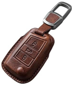 QPDDFG Autoschlüssel Hülle für Skoda Kodiaq Kamiq Rapid Spaceback, Schlüsselgehäuse Schlüsselhülle Cover Kratzfestes SchlüsselanhängerAbdeckung Schlüssel Schutz Gehäuse,D Brown