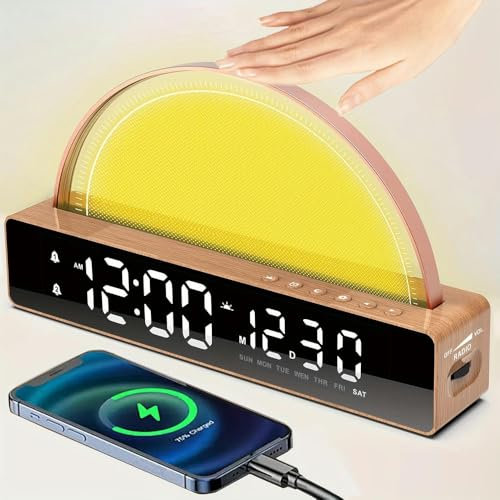 QXWD 1pz Sveglia Alba - Luce Sveglia con Alba Simulazione, Controllo Touch, Dinamico