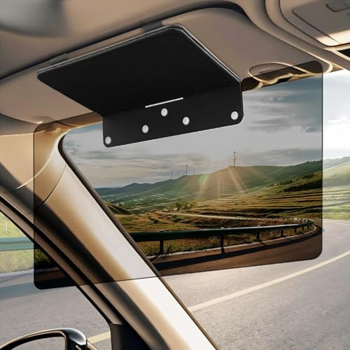 Rallonge Pare Soleil Voiture, Visière Rotatif Extension Pare-Soleil Accessoire Voiture Interieur Pare Brise Avant et Côté, Anti-éblouissement, Protection UV Solaire