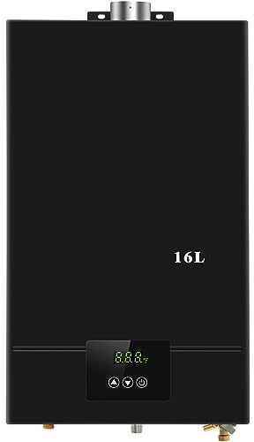 Tankless Water Heater Natural Gas,4.74GPM 16L Indoor,Instant Hot Gas Water Heater,with Fahrenheit Digital Display,Multi-Protection