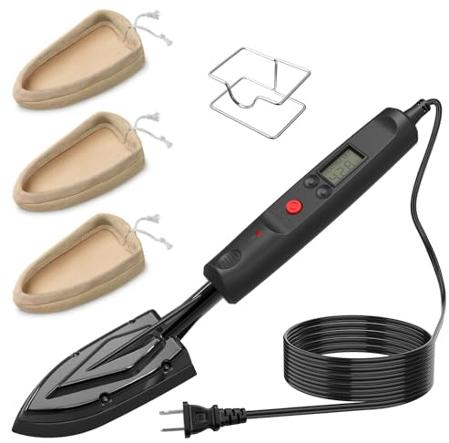 Edge Bandling Iron with LCD Display,Adjustable 212-428F (100-220C),Metal Stand,98 in Power Cord,3 Replaceable Socks,Precision Control Sealing Iron for Furniture Edges & Models