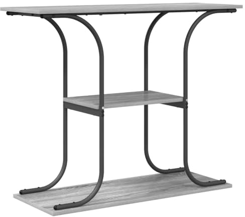 vidaXL Console Table Grey sonoma 101 x 35 x 80.5 cm Engineered wood, Urban Loft Console Table, Durable Rectangular Display Furniture for Entryway, Minimalist Surface, Industrial Design Home Decor