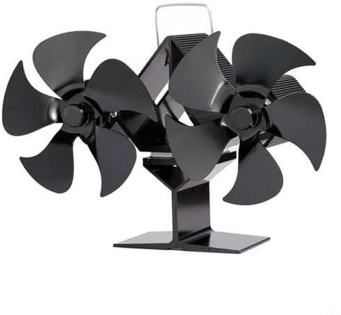 Entgoinggo Ofenventilator, magnetischer Holzbrenner-Ventilator wärmebetrieben für Kaminrohr oder Kaminoberseite, leiser Betrieb für warme Luftzirkulation