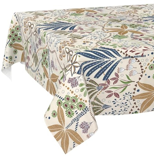 Wachstuchtischdecke Tischdecke abwaschbar Wachstischdecke pflegeleicht wasserabweisend Lotuseffekt Gartentischdecke Ethno 140 x 140 cm Schnittkante