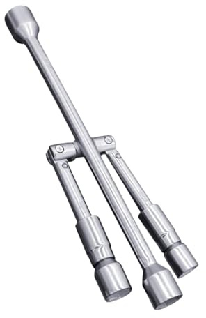 susiodeu Kreuzschlüssel – Praktische und tragbare Lösung für schnellen Reifenwechsel. Klappbarer Radmutternschlüssel (17 mm, 19 mm, 21, 23). Geeignet für SUVs mit klappbaren Radmuttern. 4 Wege