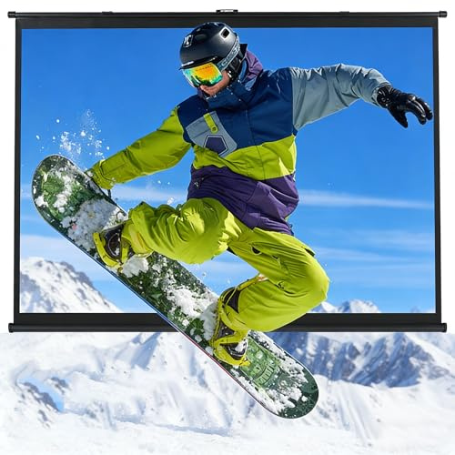 Beamer Leinwand 80 Zoll 16:9, Mobile Business und Heimkino Beamer Tragbar 4K und 8K Ultra Pull-up Projektor Leinwand Bodenprojektor Bildschirm, Einstellbarer für Heimkino Präsentation 170x100cm