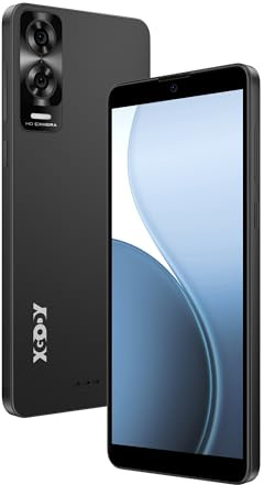 Xgody X33 Smartphone débloqué 4G, 6'' Androïde Téléphone Portable Double SIM, 3 Go+32 Go, microSD 128 Go, Android 15 Octa-Core, Batterie 3500 mAh, Face ID, GPS (Noir)