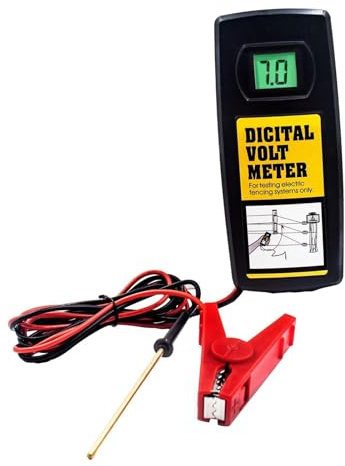 vreplrse Comprobador eléctrico Digital, Dispositivo de medición Profesional para la Corriente de cercas eléctricas en Granjas y recintos ganaderos, comprobador Voltaje cercas, neón.