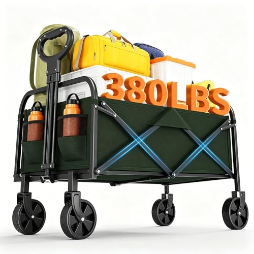 Faltbarer Bollerwagen mit 220L, 172kg Traglast, Grün