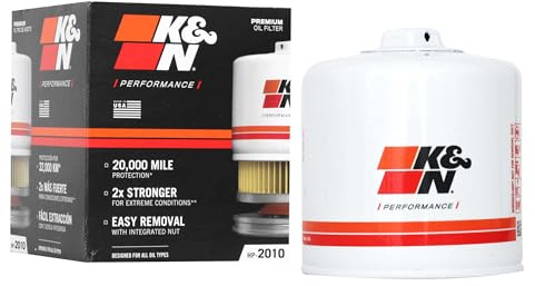 K&N Ölfilter - Patrone 93x102mm kompatibel mit Ford, Blue Bird, Chevrolet, Dodge, GMC, Jeep, Chrysler, Mercury (HP-2010), weiß