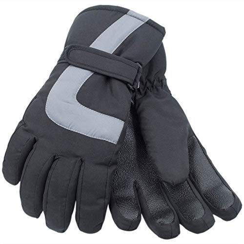 Rjm Children's Black Thinsulate Thermal Ski Gloves 10-11 Years