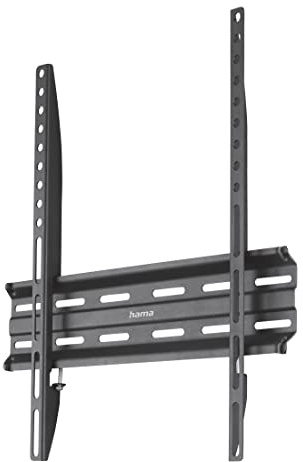 Hama TV Wandhalterung (32-65 Zoll TV Halterung für Fernseher bis zu 35 kg, max. VESA 400x400, Feste Fernseh Wandhalterung mit minimalem Wandabstand, inkl. Fischer-Dübel & Montageanleitung) schwarz