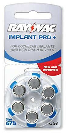 10x Rayovac Implant Pro+ 675 Batterien Pr44 Blau Hörgerätebatterien 6er Blister