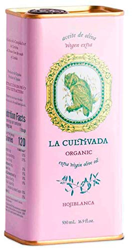 Ekologisk extra jungfruolja. Kallpressad. Spansk Hojiblanca Olive; 2019-20 Harvest - Certifierad ekologisk av S.C. CAAE. . Guldmedaljvinnande olja. 500 ml burk